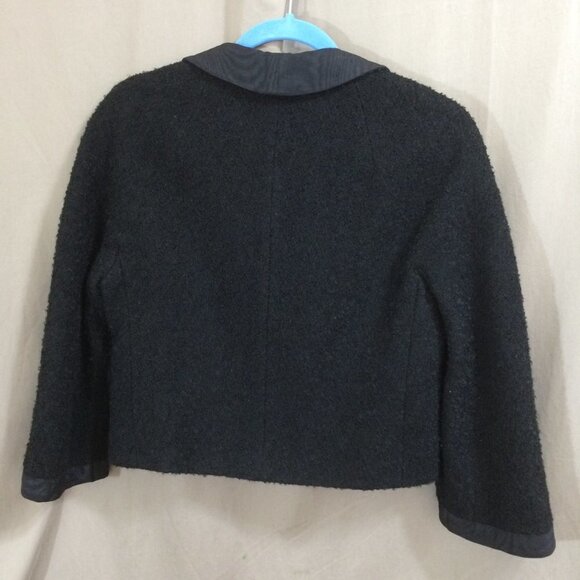 Vintage Monarch NY 1960s Short Boucle Blazer Jacket Black Union Label Lined S - Picture 8 of 8